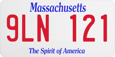 MA license plate 9LN121