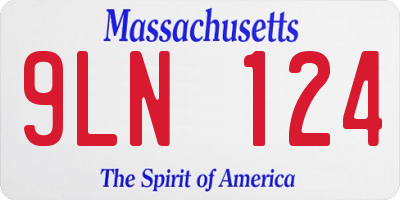 MA license plate 9LN124