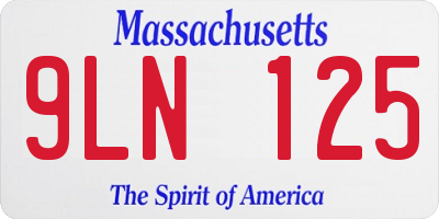 MA license plate 9LN125