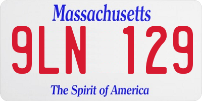 MA license plate 9LN129