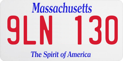 MA license plate 9LN130