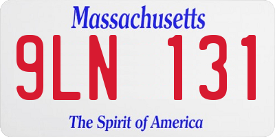 MA license plate 9LN131