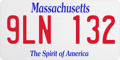 MA license plate 9LN132