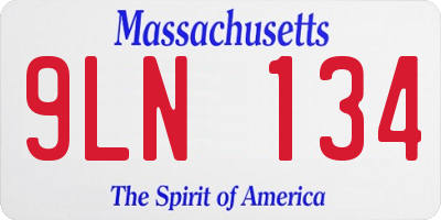 MA license plate 9LN134