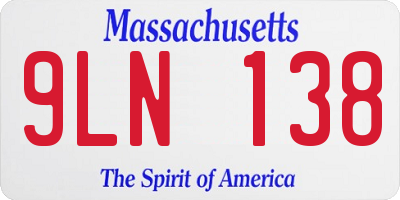 MA license plate 9LN138