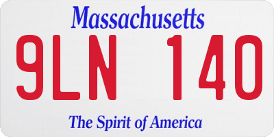 MA license plate 9LN140