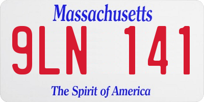 MA license plate 9LN141