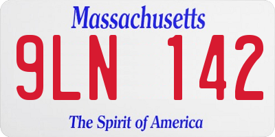MA license plate 9LN142