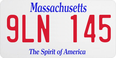 MA license plate 9LN145