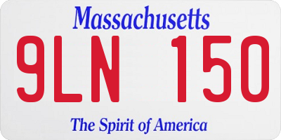 MA license plate 9LN150