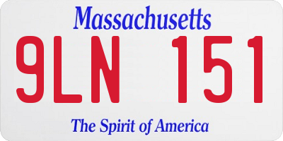 MA license plate 9LN151