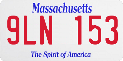 MA license plate 9LN153