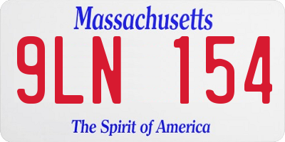 MA license plate 9LN154