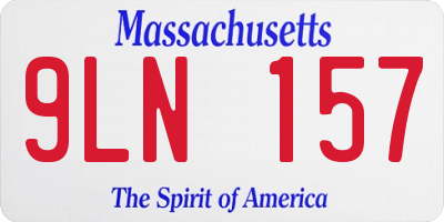 MA license plate 9LN157