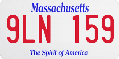 MA license plate 9LN159