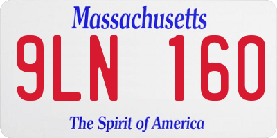 MA license plate 9LN160
