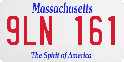 MA license plate 9LN161