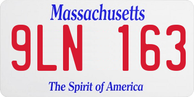 MA license plate 9LN163