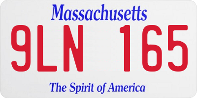 MA license plate 9LN165