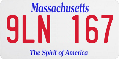 MA license plate 9LN167