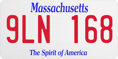 MA license plate 9LN168