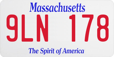 MA license plate 9LN178