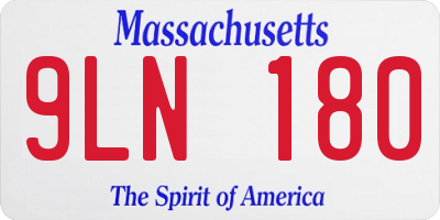 MA license plate 9LN180
