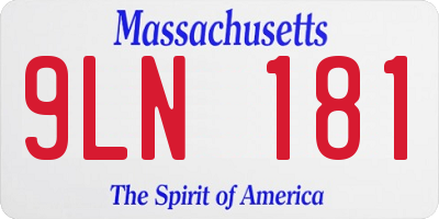 MA license plate 9LN181