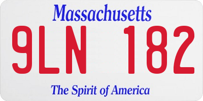 MA license plate 9LN182