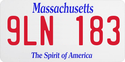 MA license plate 9LN183