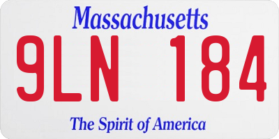 MA license plate 9LN184