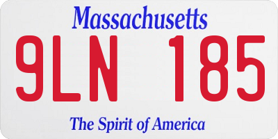 MA license plate 9LN185