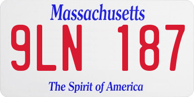 MA license plate 9LN187