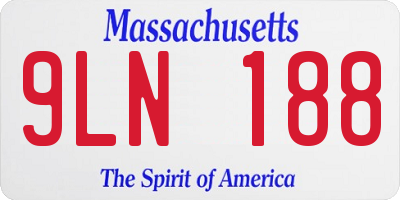 MA license plate 9LN188