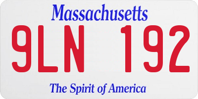 MA license plate 9LN192
