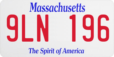 MA license plate 9LN196