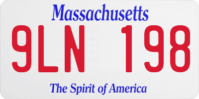 MA license plate 9LN198