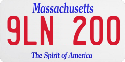 MA license plate 9LN200