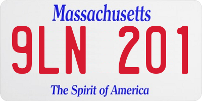 MA license plate 9LN201