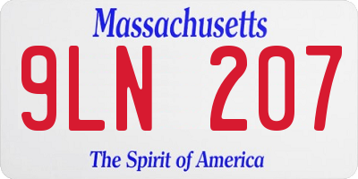 MA license plate 9LN207
