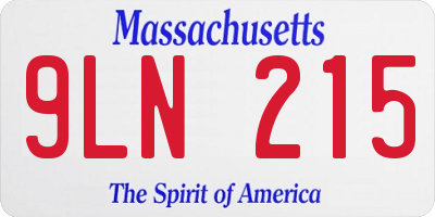 MA license plate 9LN215