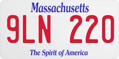 MA license plate 9LN220