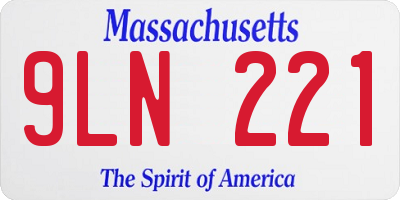 MA license plate 9LN221