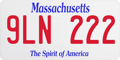 MA license plate 9LN222
