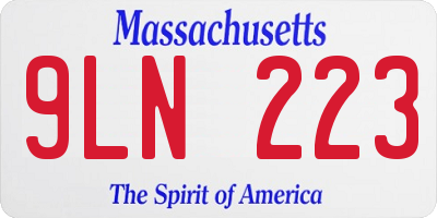 MA license plate 9LN223
