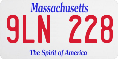 MA license plate 9LN228