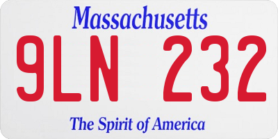 MA license plate 9LN232