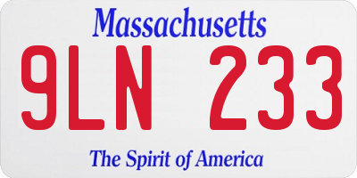 MA license plate 9LN233