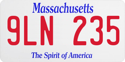 MA license plate 9LN235