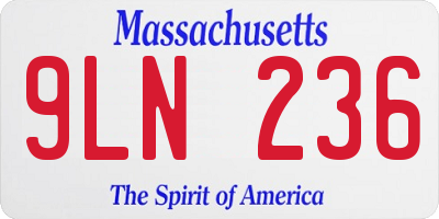 MA license plate 9LN236